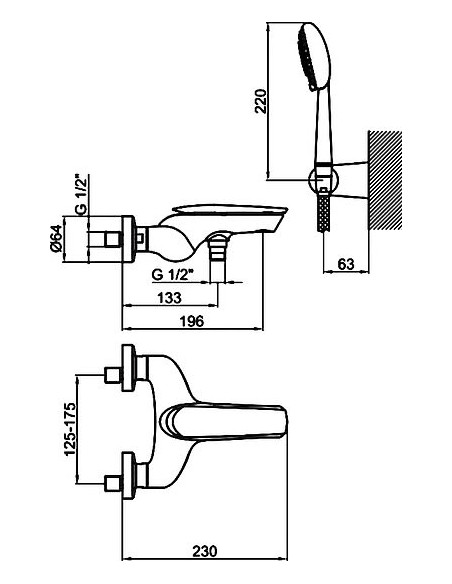 Webert jaucējkrāns vannai ar dušu Aria AI850101015 хром