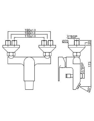 Jaquar jaucējkrāns vannai ar dušu Lyric...