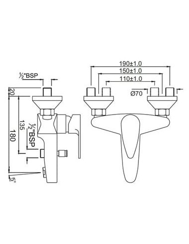 Jaquar jaucējkrāns vannai ar dušu Vignette...