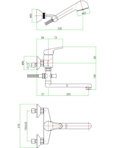Fiore universāls jaucējkrāns Mistral 42CR4750