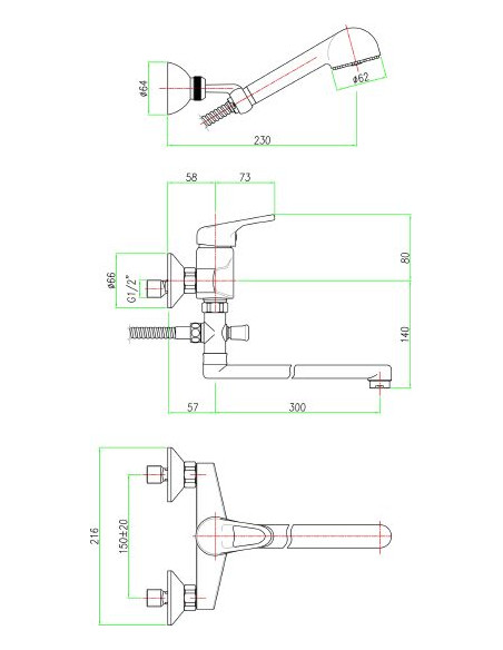 Fiore universāls jaucējkrāns Mistral 42CR4750