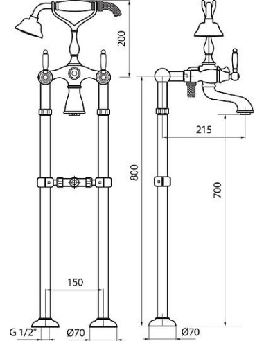 Webert jaucējkrāns vannai ar dušu Dorian...