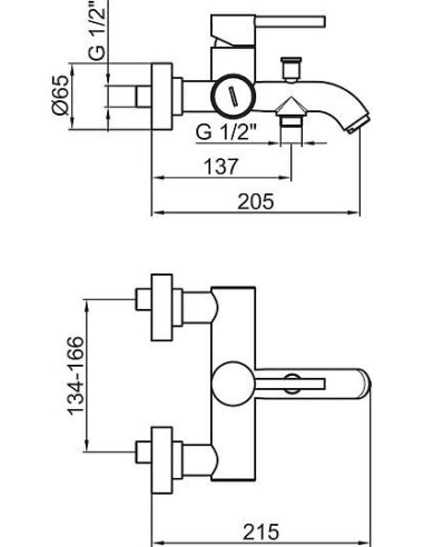 Webert jaucējkrāns vannai ar dušu Elio EL850102015