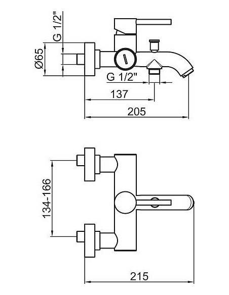 Webert jaucējkrāns vannai ar dušu Elio EL850102015