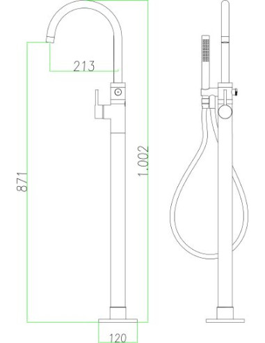 Fiore jaucējkrāns vannai ar dušu Xenon 44CR5145