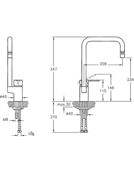 VitrA virtuves jaucējkrāns Single sink mixer A42388EXP - 5