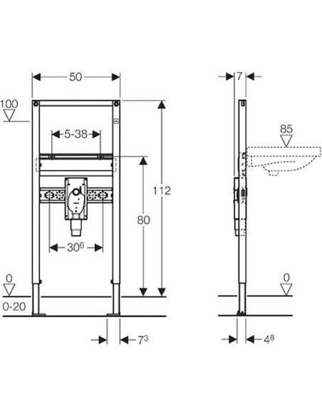 Geberit iebūvējams izlietnes rāmis Duofix 111.480.00.1