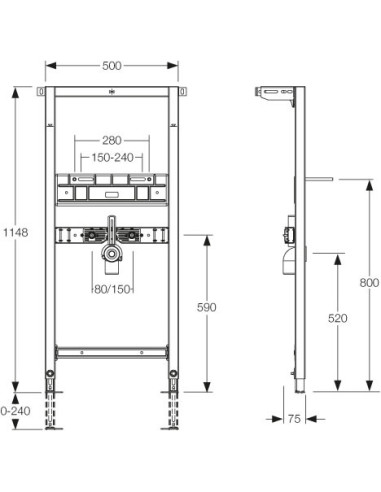 Mepa iebūvējams izlietnes rāmis VariVIT 521006