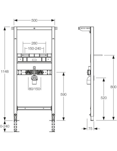 Mepa iebūvējams izlietnes rāmis VariVIT 521006