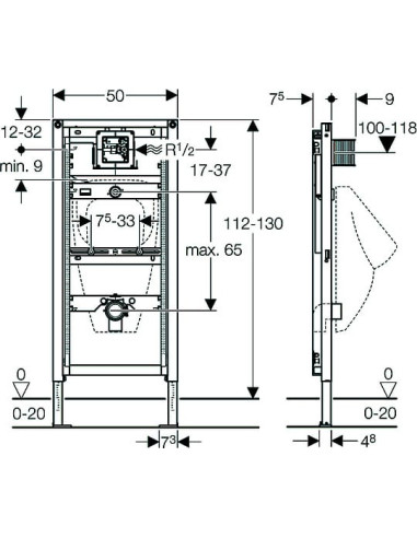 Geberit iebūvējams pisuāra rāmis Duofix...