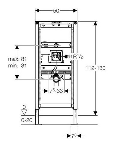 Geberit iebūvējams pisuāra rāmis Duofix...