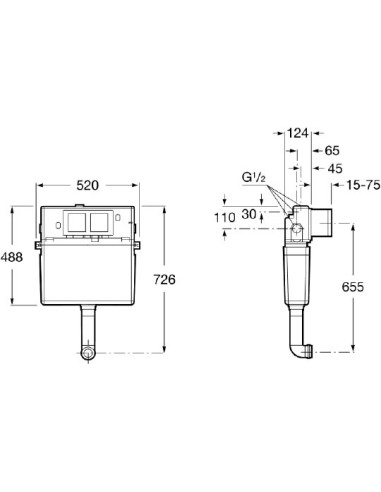 Roca iebūvējamā skalojamā kaste Basic tank...