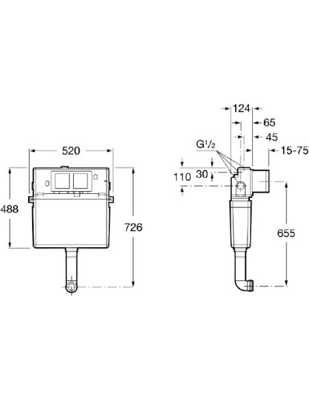 Roca iebūvējamā skalojamā kaste Basic tank 890090200