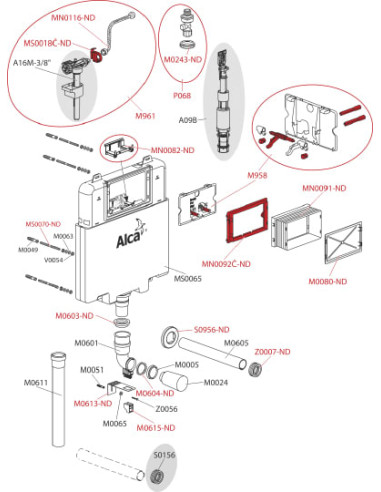 AlcaPlast iebūvējamā skalojamā kaste Basicmodul...