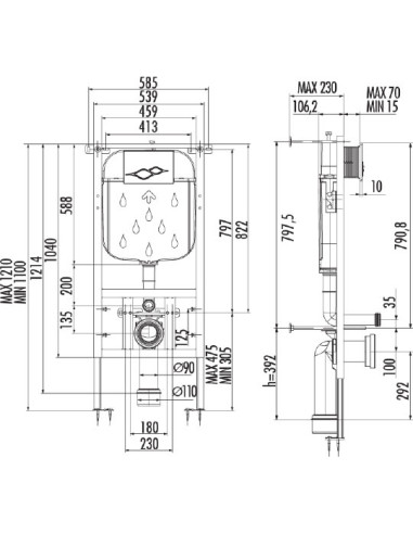 Creavit iebūvējams wc poda rāmis GR5003 - 3