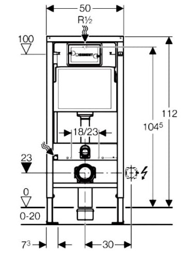 Geberit iebūvējams wc poda rāmis Duofix UP100...