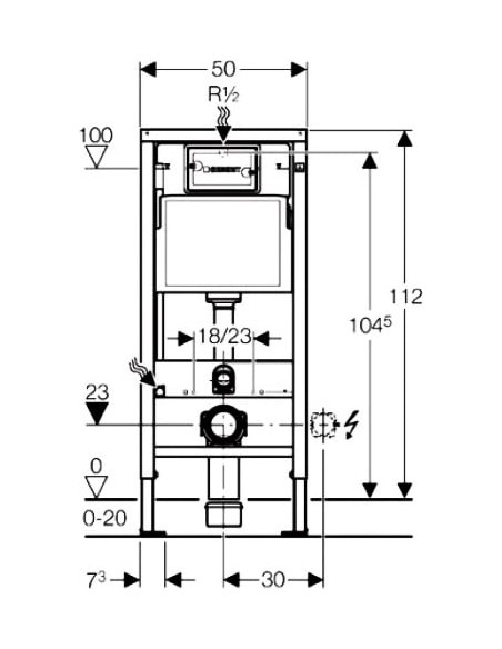 Geberit iebūvējams wc poda rāmis Duofix UP100 458.103.00.1