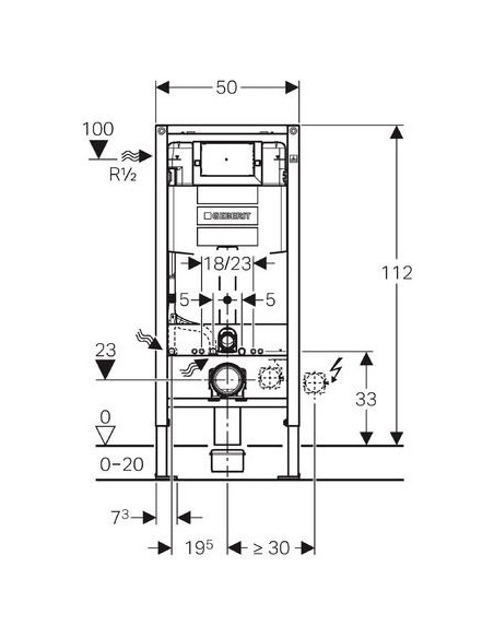 Geberit iebūvējams wc poda rāmis Duofix Omega 111.060.00.1