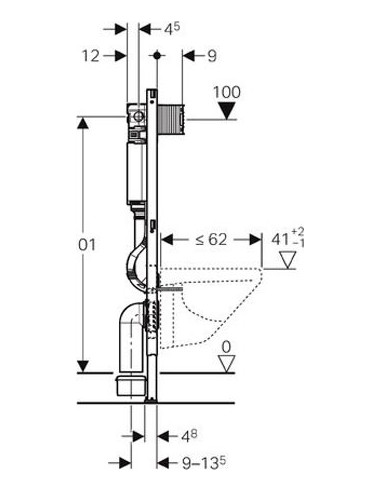Geberit iebūvējams wc poda rāmis Duofix Omega...