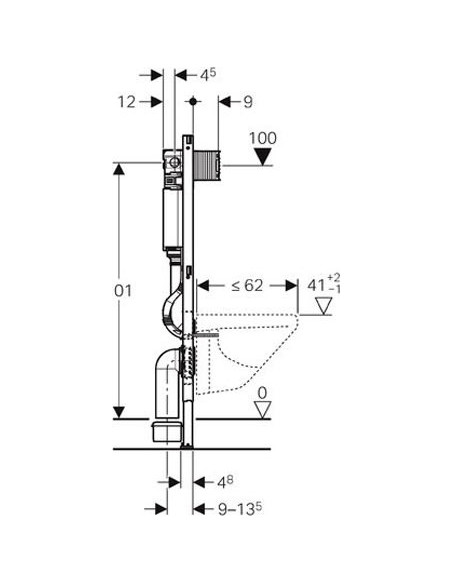 Geberit iebūvējams wc poda rāmis Duofix Omega 111.060.00.1