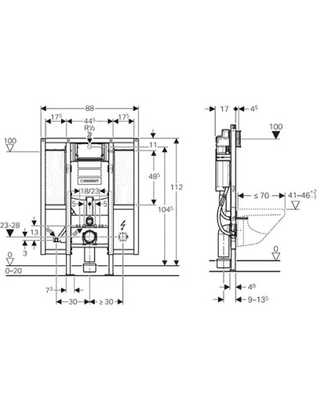 Geberit iebūvējams wc poda rāmis Duofix 111.375.00.5