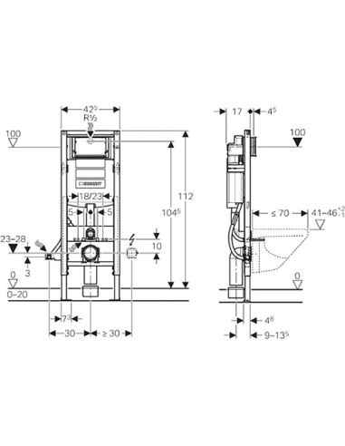 Geberit iebūvējams wc poda rāmis Duofix UP 320...