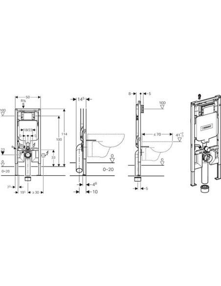 Geberit iebūvējams wc poda rāmis Sigma 8 111.796.00.1
