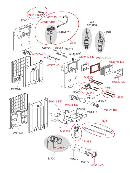 AlcaPlast iebūvējams wc poda rāmis Alcamodul AM100/1000