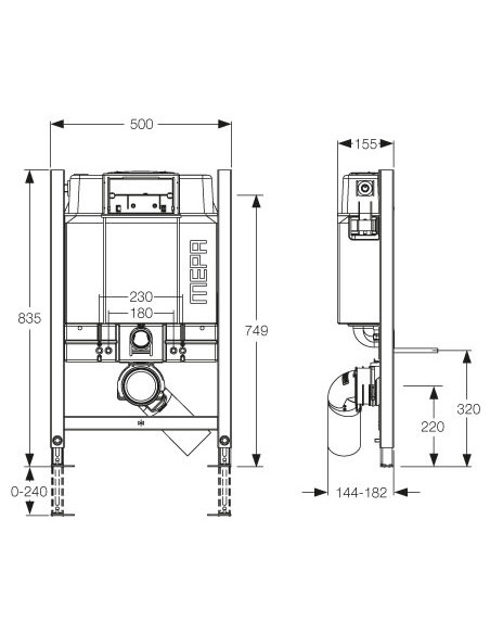 Mepa iebūvējams wc poda rāmis VariVIT B31 511103