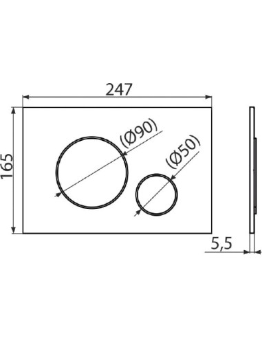 AlcaPlast poda skalošanas poga THIN M678