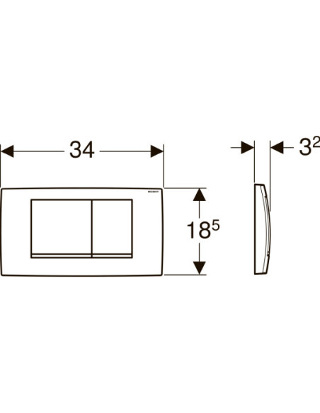 Geberit poda skalošanas poga Twinline 30 115.899.KJ.1