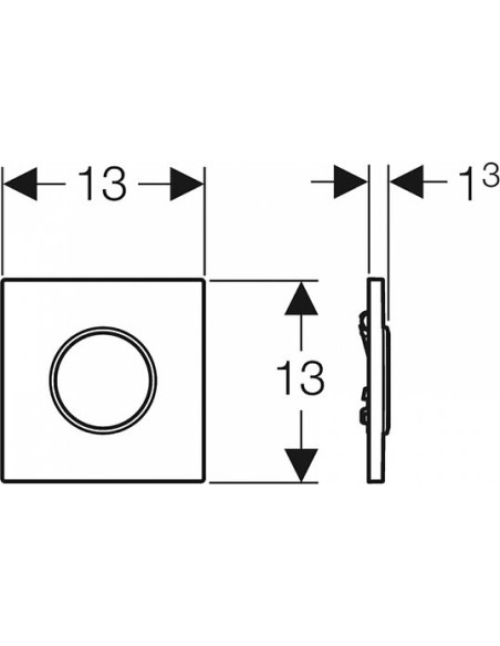 Geberit manuālas skalošanas pneimatisks mehānisms Sigma 10 116.015.KJ.1