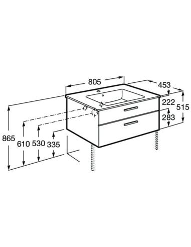 Roca skapītis ar izlietni Victoria Basic 80 balts