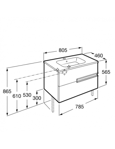 Roca skapītis ar izlietni Victoria N 80 balts