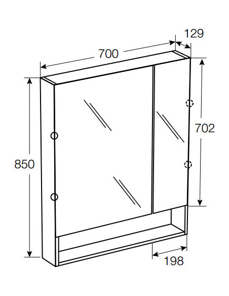 Roca spoguļu skapītis Gap 70