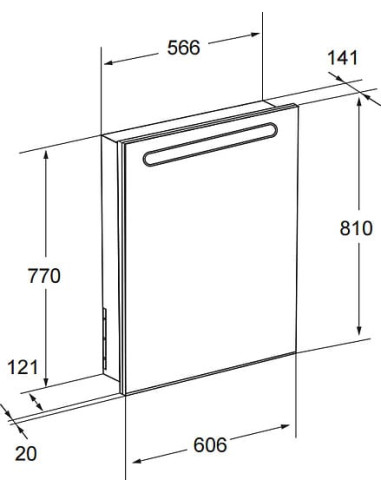 Roca spoguļu skapītis Victoria Nord 60 L