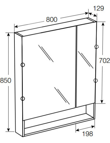Roca spoguļu skapītis Gap 80