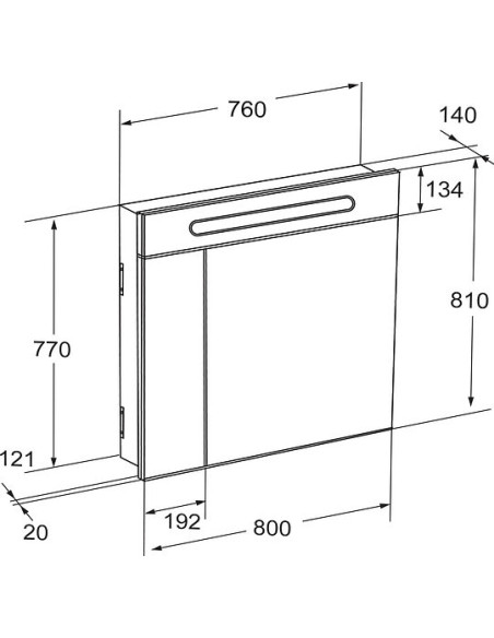 Roca spoguļu skapītis Victoria Nord Black Edition 80