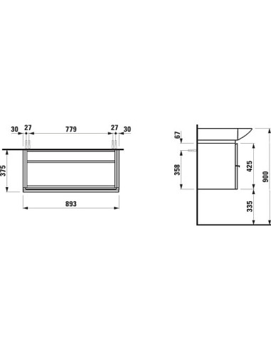 Laufen grīdas skapītis Palace 4.0125.2.075.548.1 - 4
