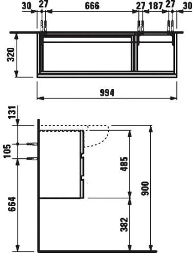 Laufen grīdas skapītis Alessi one 4.2450.0.097.631.1 - 6