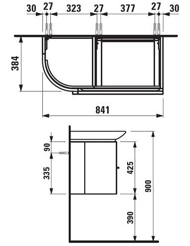 Laufen grīdas skapītis Palace 4.0153.2.075.463.1 - 5