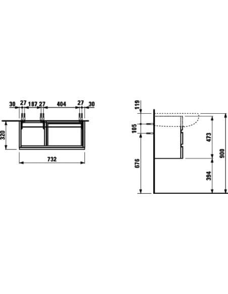 Laufen grīdas skapītis Alessi one 4.2447.0.097.630.1 - 5