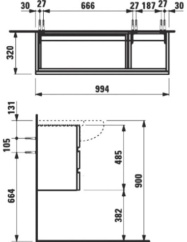 Laufen grīdas skapītis Alessi one 4.2450.0.097.630.1 - 5