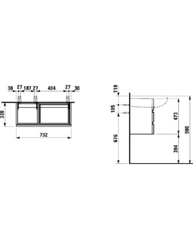 Laufen grīdas skapītis Alessi one 4.2447.0.097.631.1 - 3