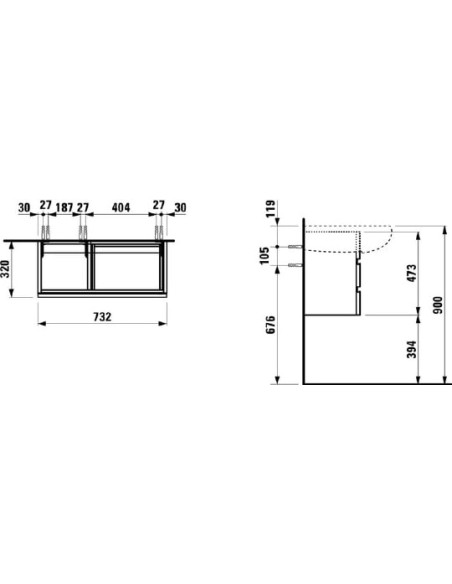 Laufen grīdas skapītis Alessi one 4.2447.0.097.631.1 - 3