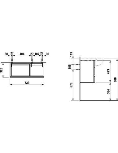 Laufen grīdas skapītis Alessi one 4.2445.0.097.630.1 - 5