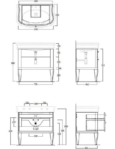 Simas grīdas skapītis Lante LAM90