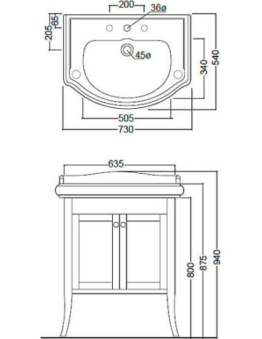 Kerasan grīdas skapītis Retro - 6