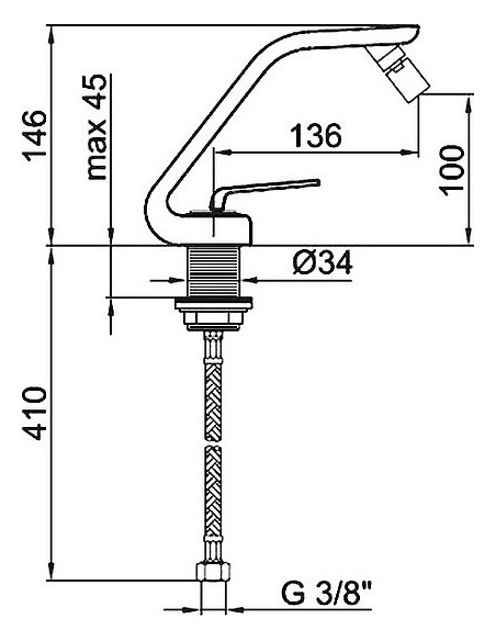 Webert bidē jaucējkrāns Wolo WO840102564 черный