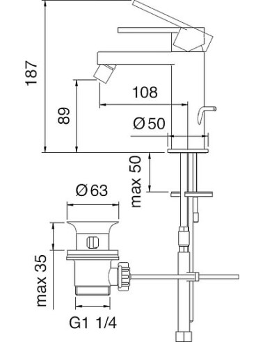 Treemme bidē jaucējkrāns Klab 2720.NC